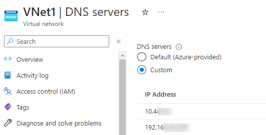 Azure Virtual Network DNS configuration for your Azure Managed Instance network.